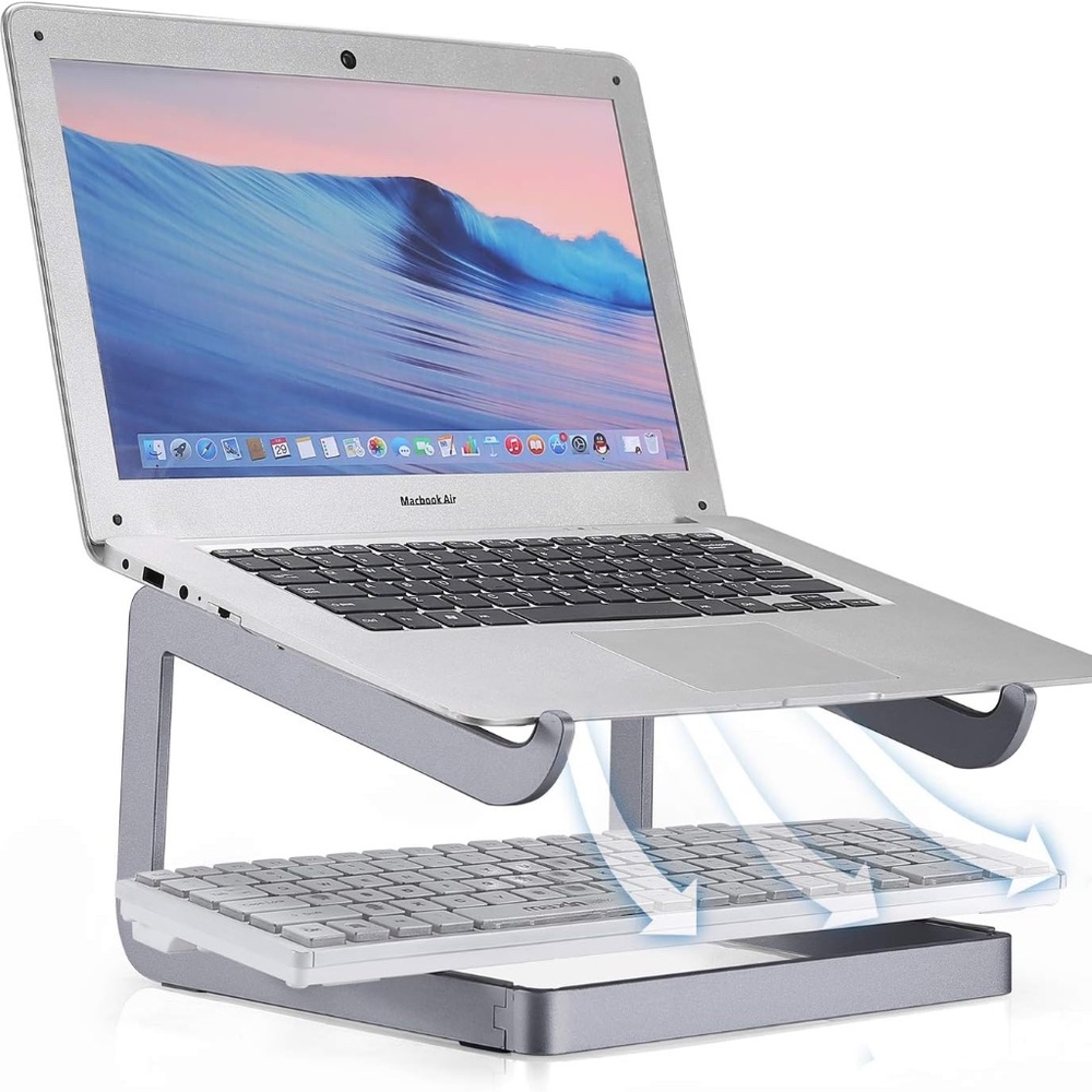 Foldable Elevated Laptop Stand for Desk,Portable Aluminum for 10-15.6" Laptops